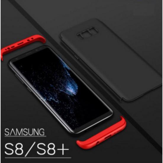 Ốp SamSung A8 Plus 2018 J7 Prime C9 Pro S9 Pro S6 Edge S7 Note 8 J3 J5 J7+ S8 Plus 3 mảnh cao cấp 360 độ GKK màu đen đỏ