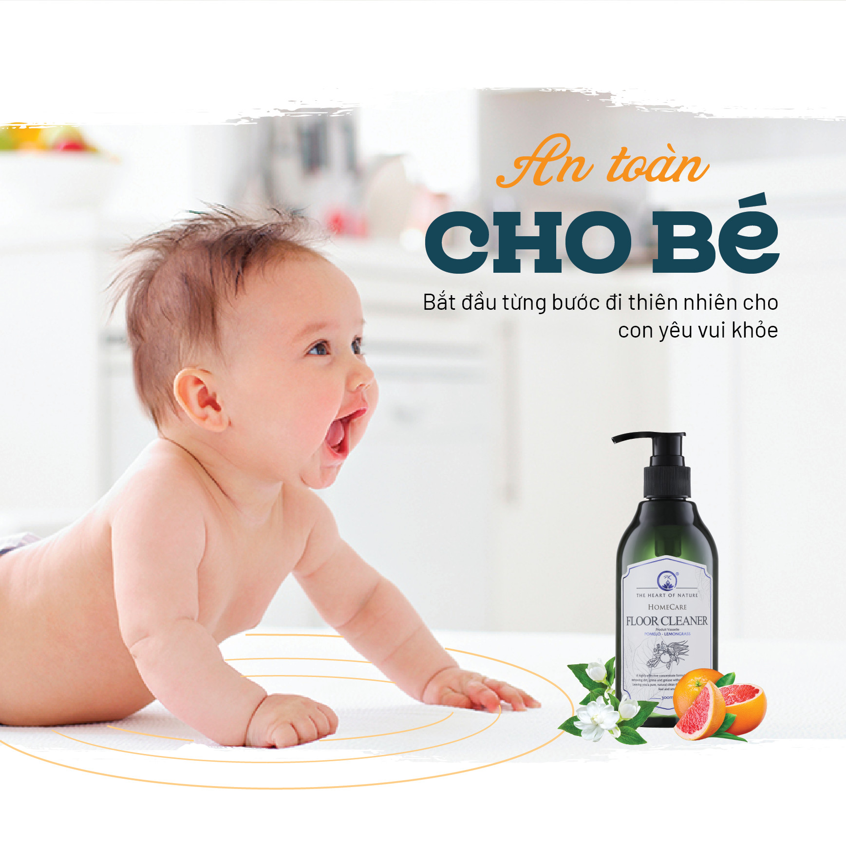 Nước Lau Sàn/ Rửa Chén Tinh Dầu Thảo Mộc Hữu Cơ Organic PK 300ML - Đuổi muỗi và côn trùng - Hương thơm tinh dầu dịu nhẹ - An toàn cho bé vận động