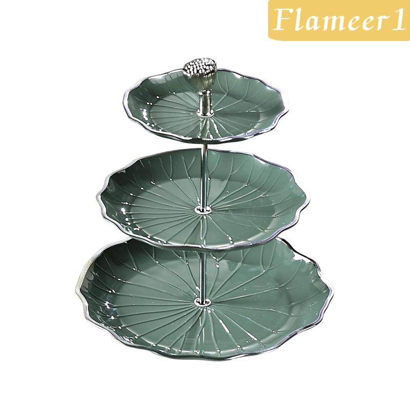 Khay Bánh Kẹo 3 Tầng Lá Sen - Khay Đựng Mứt Trái Cây Decor Tiệc, lễ Tết, Đĩa Khay Mứt 3 Tầng - HÀNG CHÍNH HÃNG MINIIN