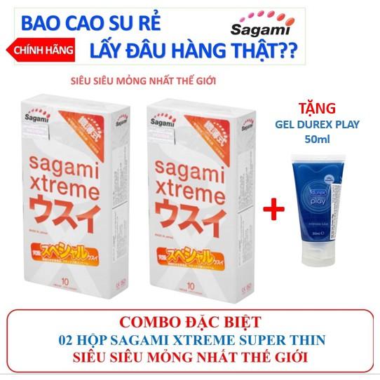 COMBO 2 hộp Sagami Super Thin Siêu mỏng nhất thế giới 20 cái