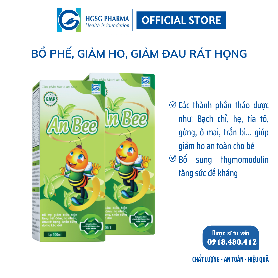 Combo bổ phế cho bé HGSG Pharma Siro ho AnBee
