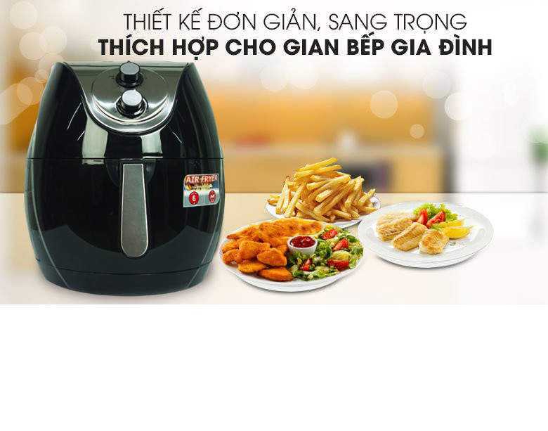 Nồi Chiên Không Dầu METROVINA MT-106 (6 Lít) - Hàng Chính Hãng