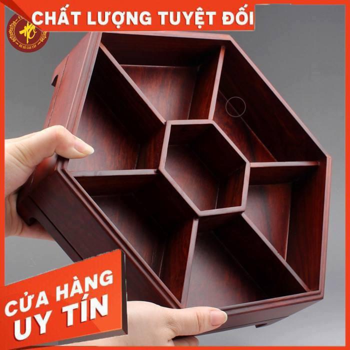 Hộp bánh kẹo Tết nắp kính hoa văn sang trọng - BẢO HÀNH 1 ĐỔI 1