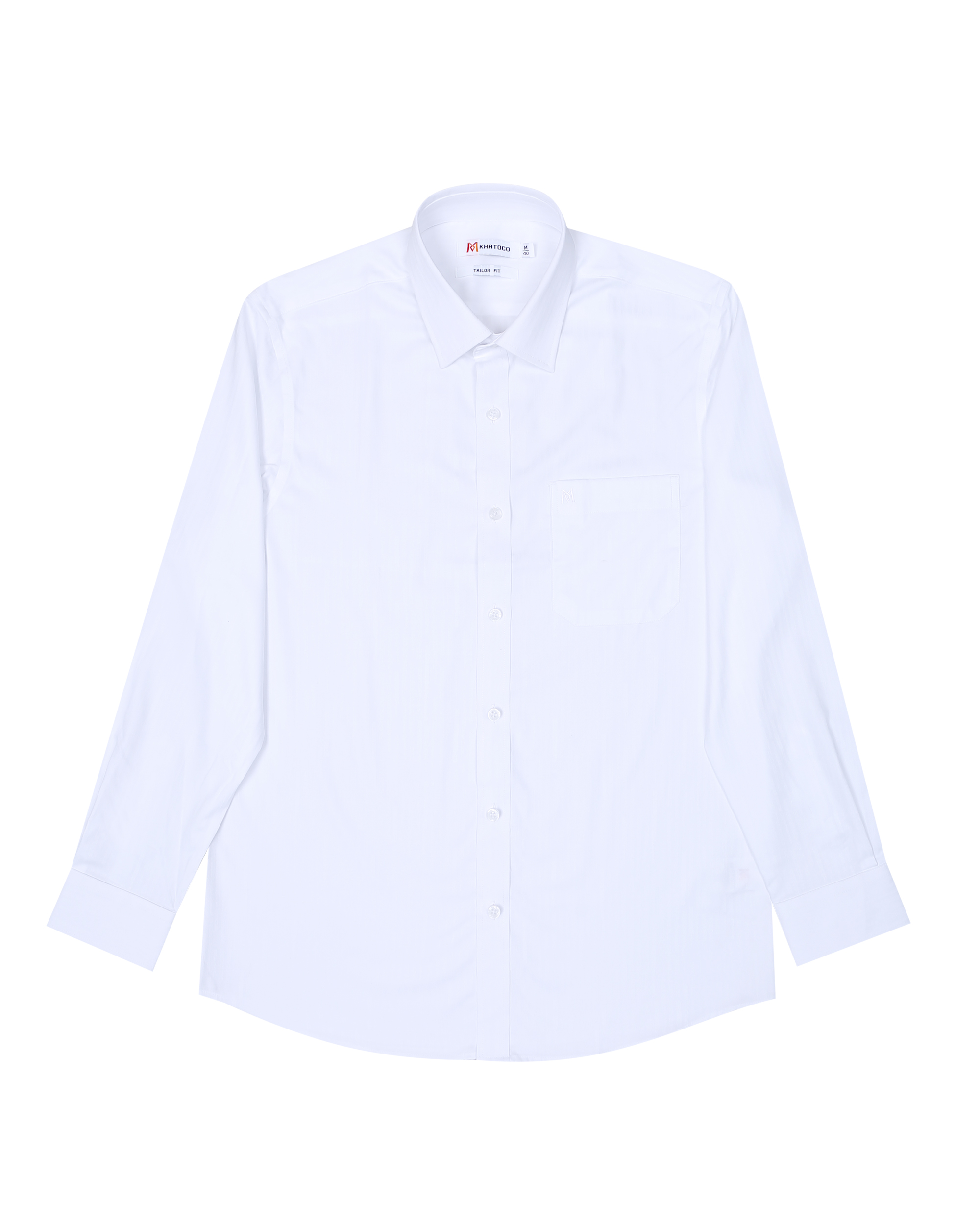 Áo sơ mi nam tay dài form suông Khatoco A1MD498T1-CNTR513-2605-D-TRẮNG GÂN