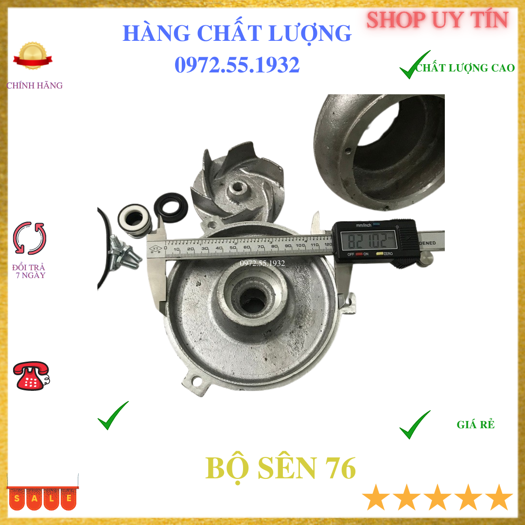 Bộ sên bơm đầu bơm đường kính ra 76 chuyển máy 750w sang ống hút 76
