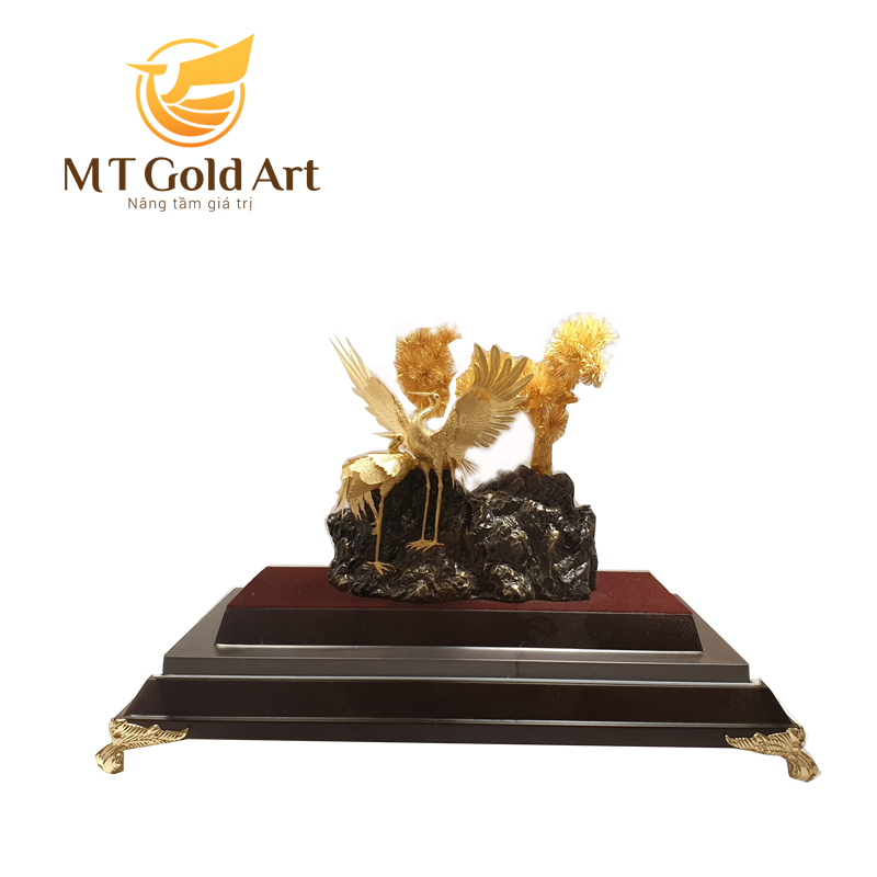 Hình ảnh Tượng chim hạc dát vàng Mẫu 1 (17x29x34cm) MT Gold Art- Hàng chính hãng, trang trí nhà cửa, quà tặng dành cho sếp, đối tác, khách hàng.