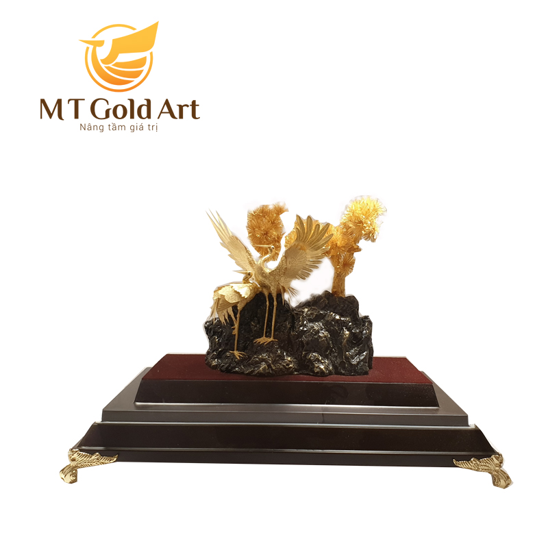 Tượng chim hạc dát vàng Mẫu 1 MT Gold Art- Hàng chính hãng, trang trí nhà cửa, quà tặng dành cho sếp, đối tác, khách hàng.
