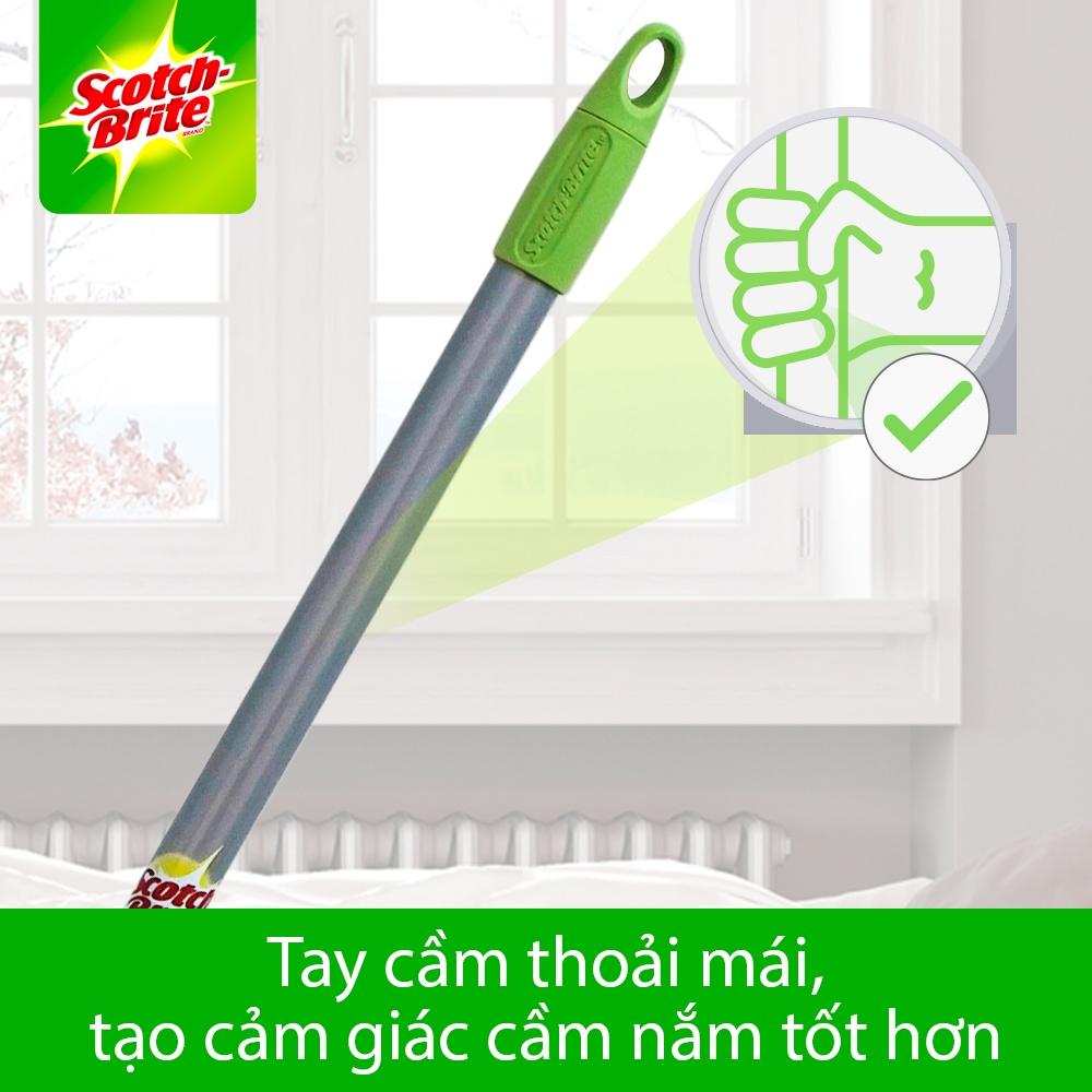 Cây lau nhà siêu tốc dùng khăn giấy thay thế Scotch-Brite 3M đa năng, xoay 360 độ, lấy sạch bụi và tóc mọi ngóc ngách