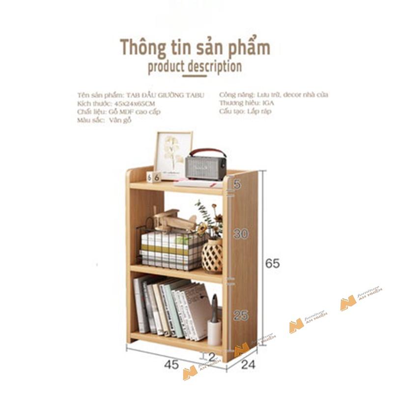 Made in VN-Tab đầu giường, tủ đầu giường mini AN018 có 2 ngăn kết hợp để đồ , túi sách gỗ mdf 17mm công ty Mộc Phát