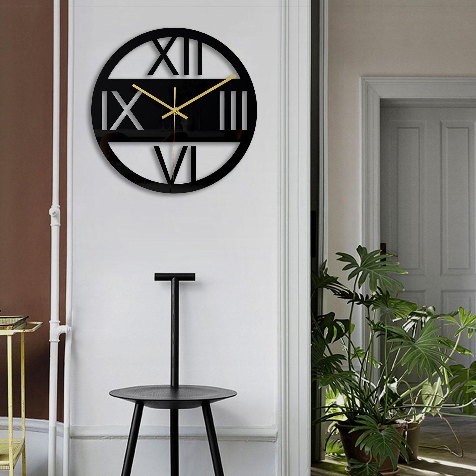 Minimalist Wall Clock Gift Silent Clocks Acrylic Black Art