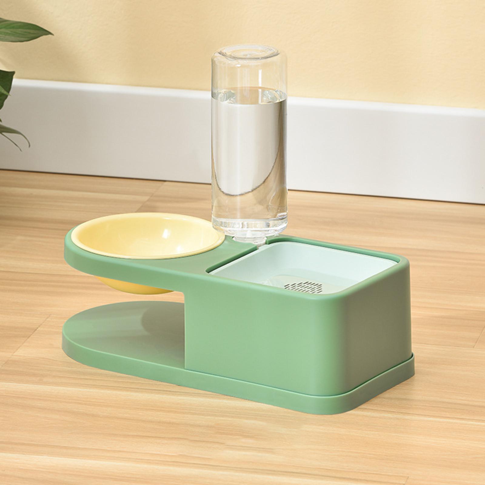 Large Automatic Pet Bowl Dog Cat Water Fountain Dry Food Dispenser