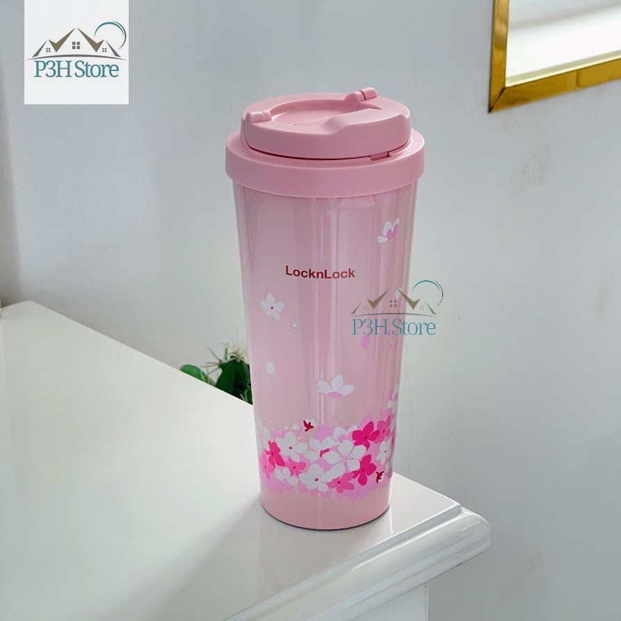 Ly Giữ Nhiệt Lock&Lock bằng thép không gỉ dung tích 550ml nhiều màu sắc Energetic One Touch Tumbler 550ml LHC3249