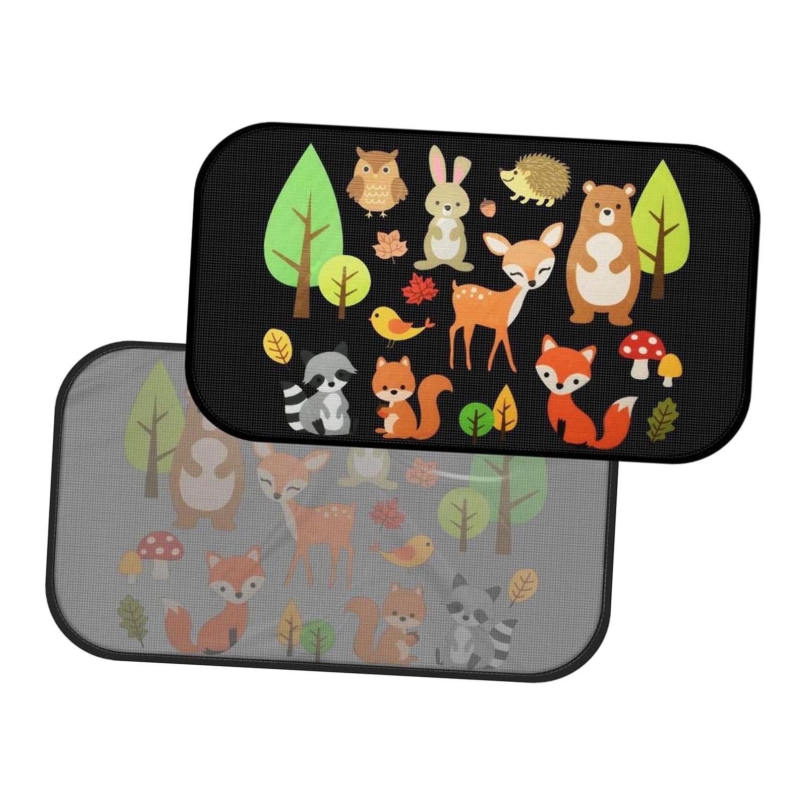 2 Pieces Car Window Sun Shades Fit Car Side and Rear Windows Privacy Curtain