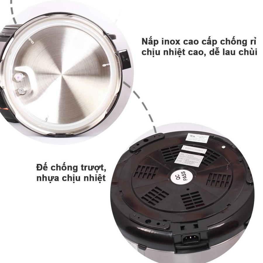 Nồi áp suất điện Comet CM6150 5 lít – 900W, 5 chế độ nấu, lòng chống dính, hàng chính hãng