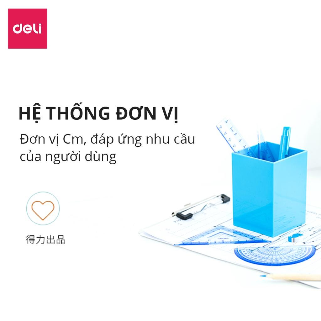 Bộ 4 Dụng Cụ Eke Thước Kẻ Thước Đo Góc Đo Độ Học Sinh Túi Zip Deli - Eke Tam Giác Vuông Đồ Dùng Toán Học Dụng Cụ Hình Học - 9594