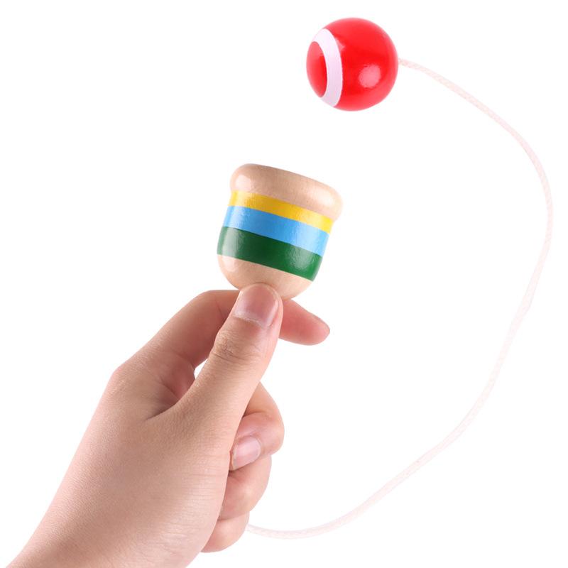 2 gói Gỗ Bắt Cốc và Bóng Trò Chơi Phối Hợp Tay Mắt Bóng Kendama