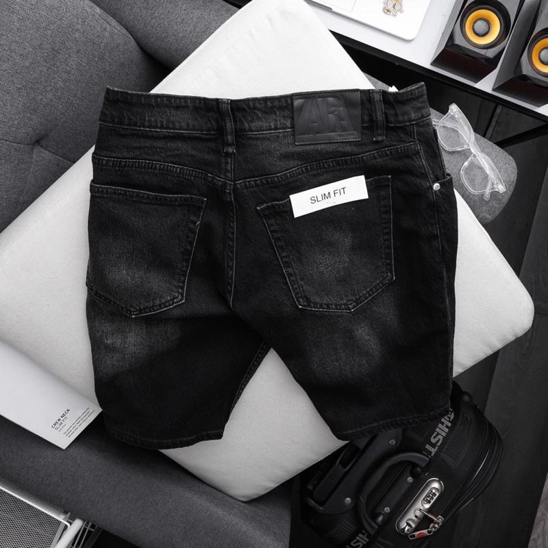 Quần Short Jean nam chất Bò cao cấp xám đen