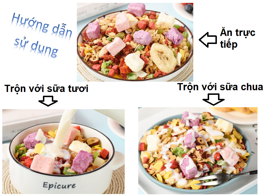 Ngũ cốc sữa chua trái cây và hạt dinh dưỡng