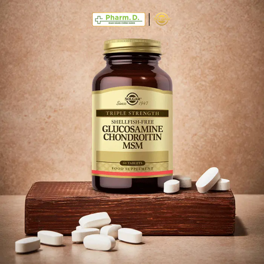 Viên Uống Solgar Hỗ Trợ Xương Khớp Triple Strength Shellfish-Free Glucosamine Chondroitin MSM
