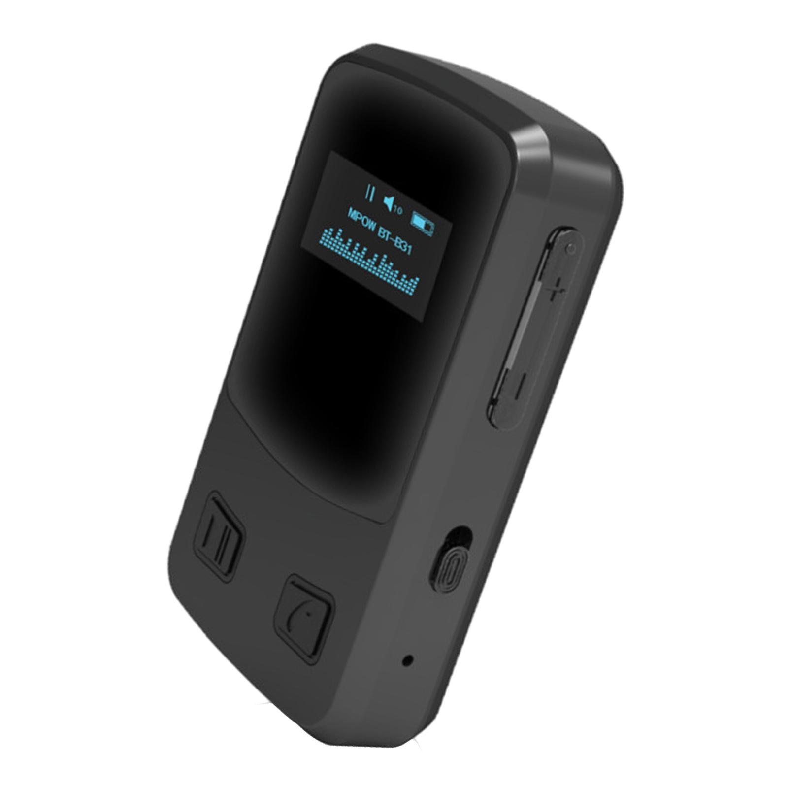 OLED Bluetooth 5.0 Audio Transmitter Receiver Adapter 3.5mm Aux Hands-free