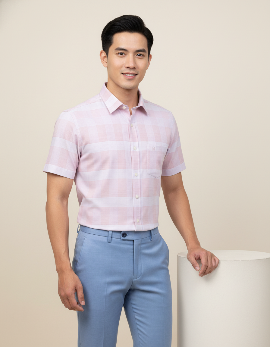 Áo sơ mi Khatoco tay ngắn (M-2XL)