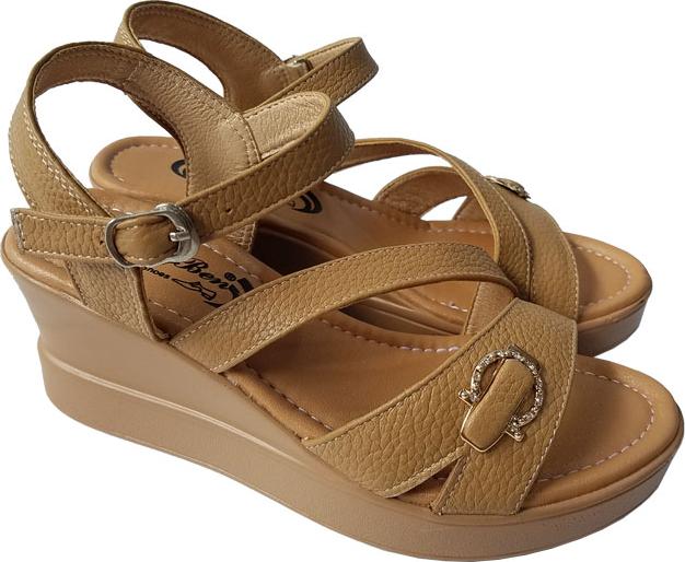 Giày Sandal Nữ Đế Xuồng BIGGBEN Da Bò Thật SDX22