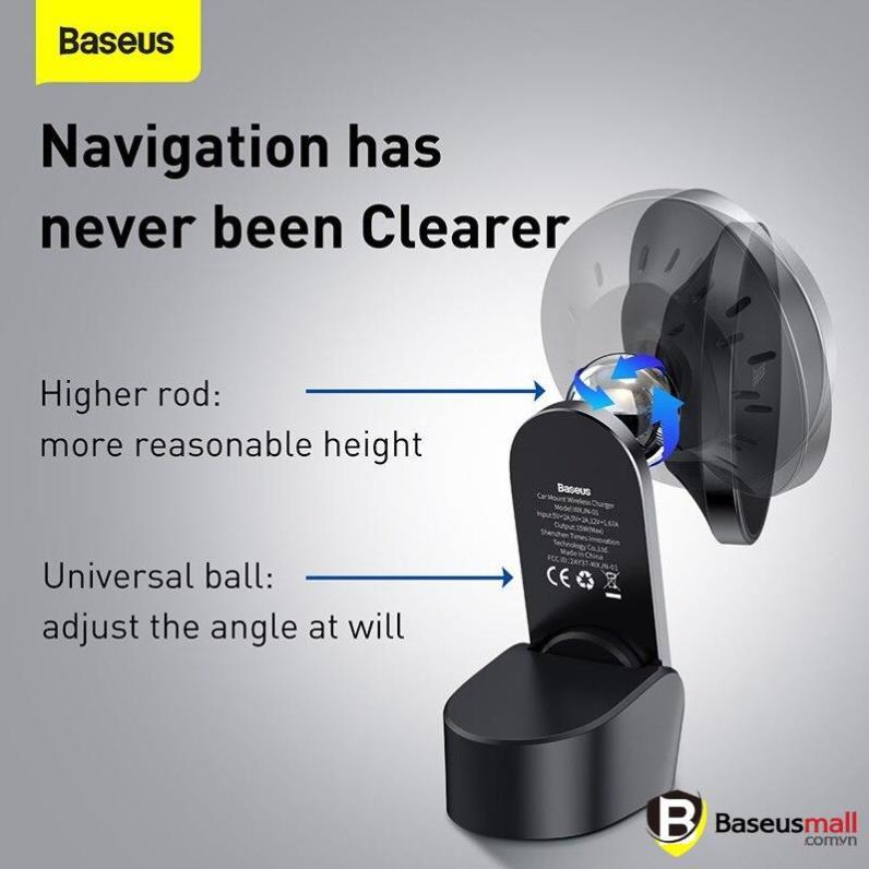 Đế giữ điện thoại tích hợp sạc không dây nam châm Baseus Big Energy Car Mount Wireless Charger 15W (Hàng chính hãng)