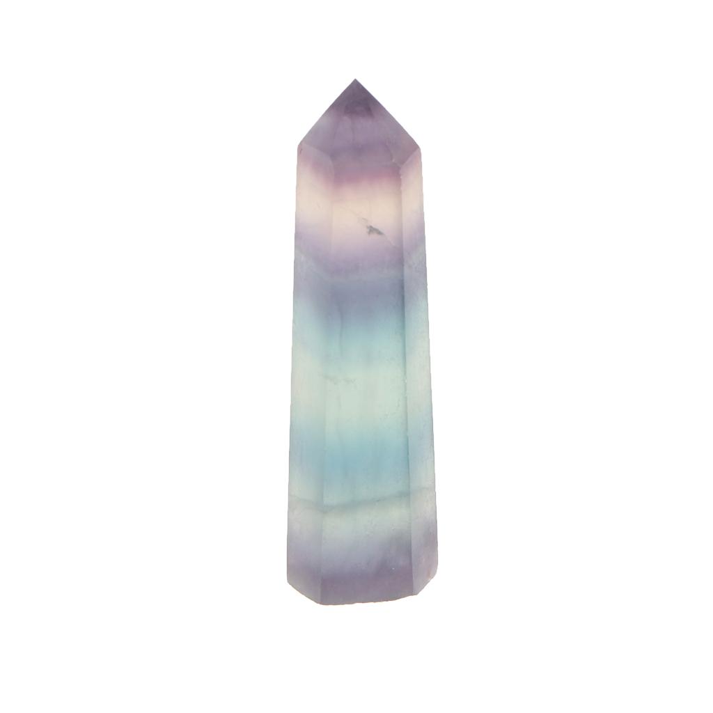 Natural Stone Hexagonal Crystal Column Colorful Fluorite Column Ornaments A