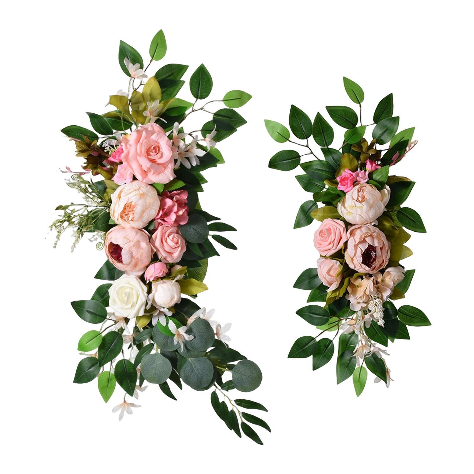 2x Hanging Artificial Flower Arch Decor Decorative for Wedding Background