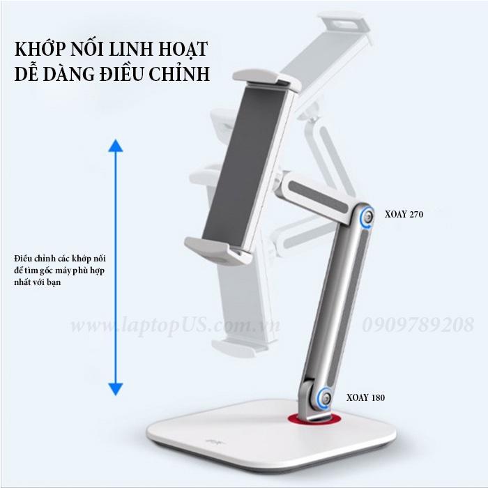 Gía Đỡ Máy Tính Bảng Tablet Hợp Kim Nhôm Tay Giữ Xoay 360 Độ