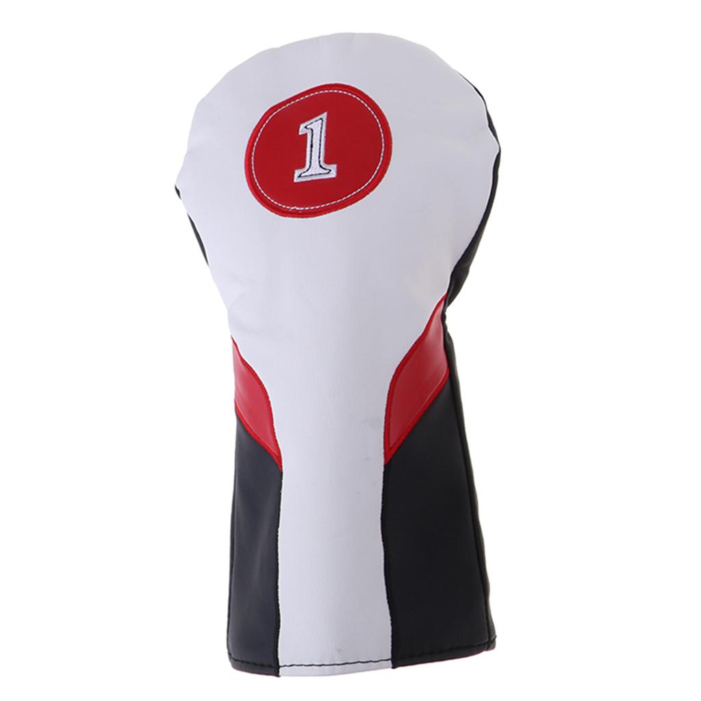 PU Golf Wood Head Cover Set For Golf Driver Fairway Hybrid White