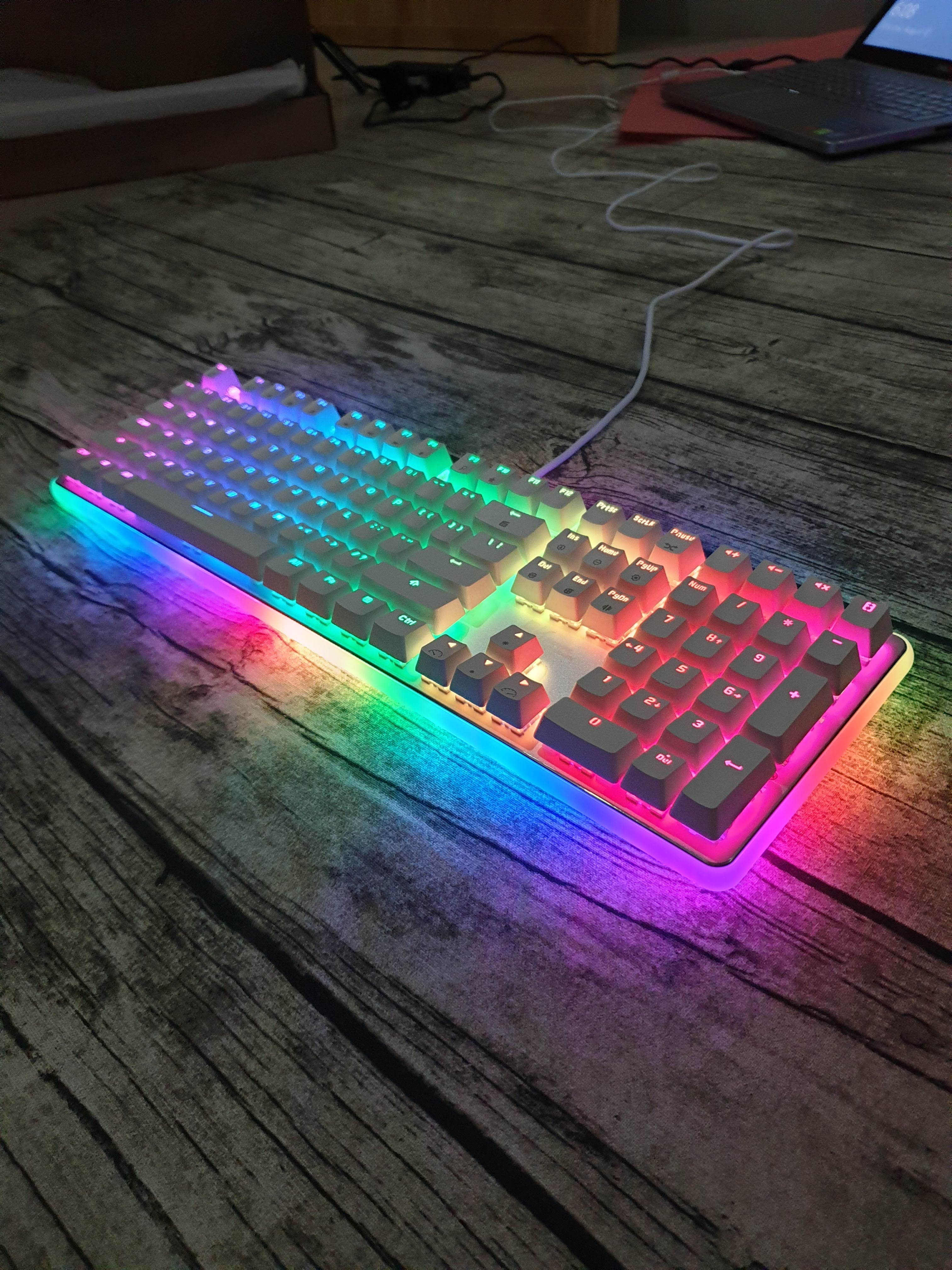 Bàn Phím Royal Kludge RK918 RGB Trắng - Hàng Nhập Khẩu