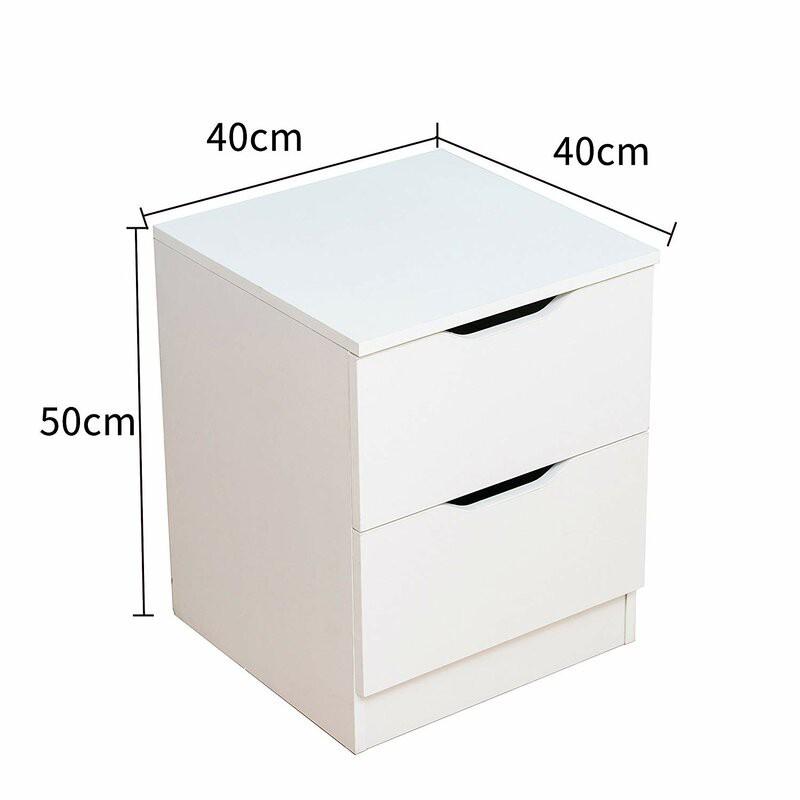 Tủ Đầu Giường SOHO-TADA 2 Ngăn Kéo / R40cm x D40cm x C50cm / Kệ Đầu Giường / Có Kèm Giấy Hướng Dẫn Lắp Ráp