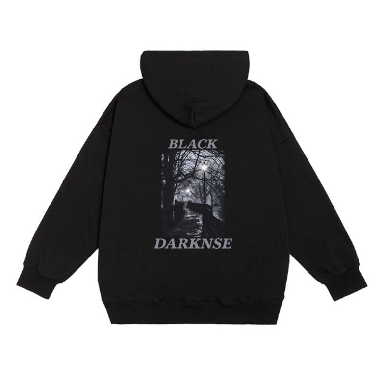 Áo mũ Hoodie Unisex MonsterX BLACK DARK form rộng 5 màu nỉ bông cặp đôi nam nữ Oversize Ulzzang thu đông