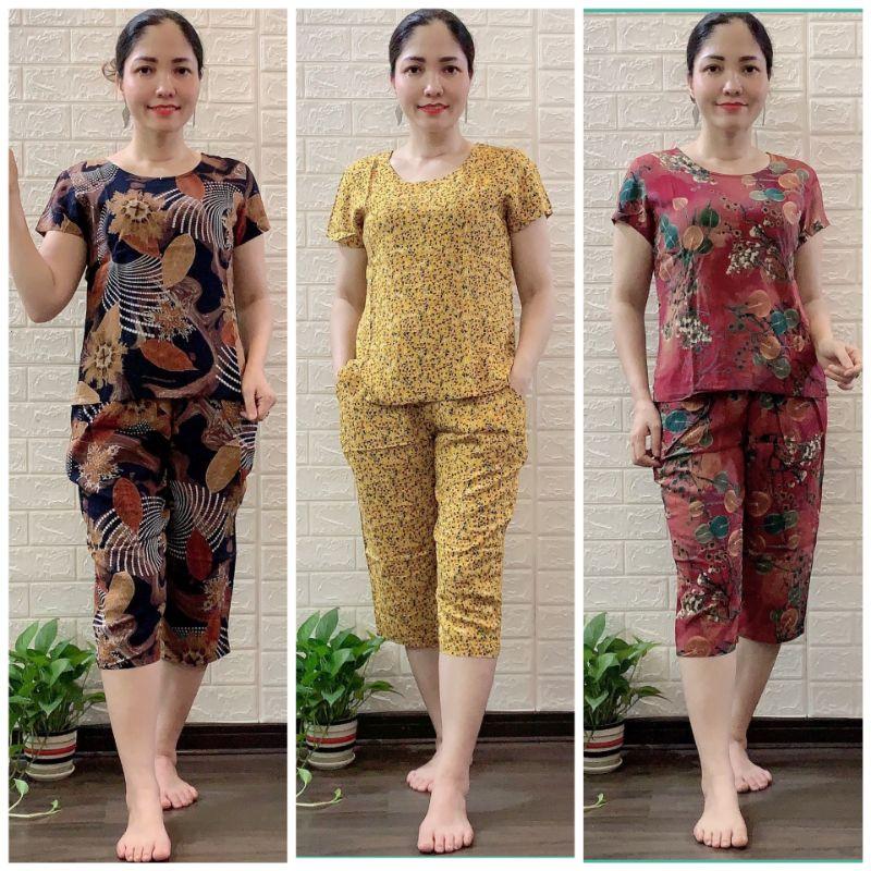 Bộ Lanh Nhung Cộc Tay Quần Ngố Trung Niên Gia Huy