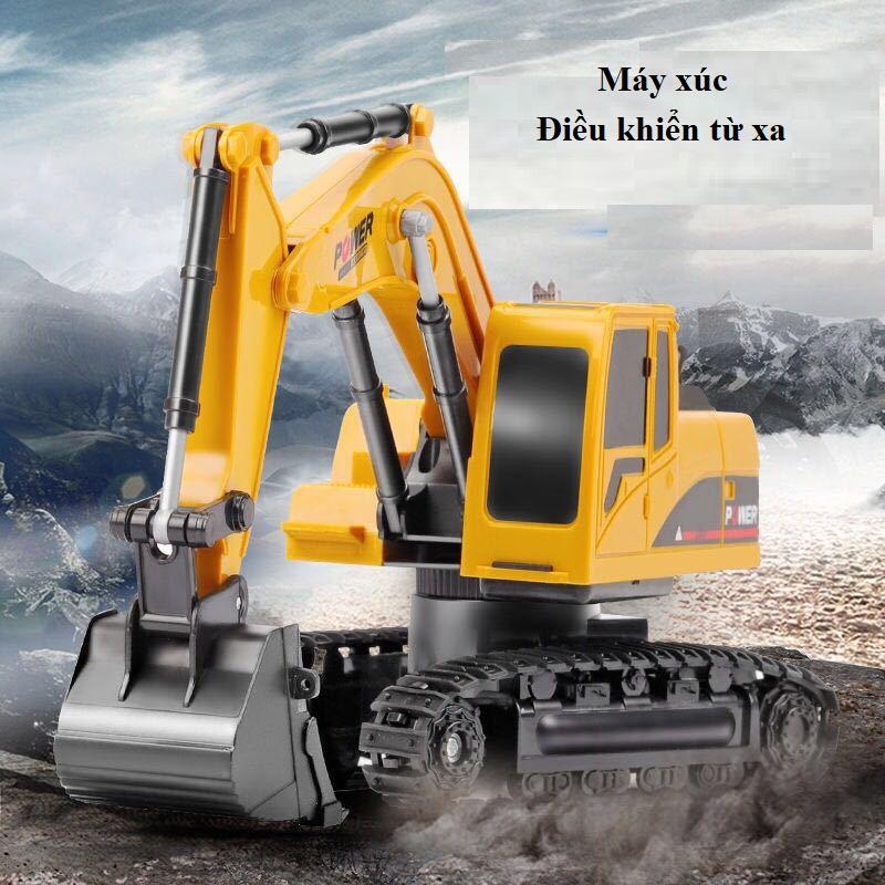 Máy Xúc Điều Khiển Từ Xa , Pin Sạc, 5 Chức Năng, Di Chuyển 4 Chiều, Bánh Di Chuyển Xích (Hàng Chất Lượng)