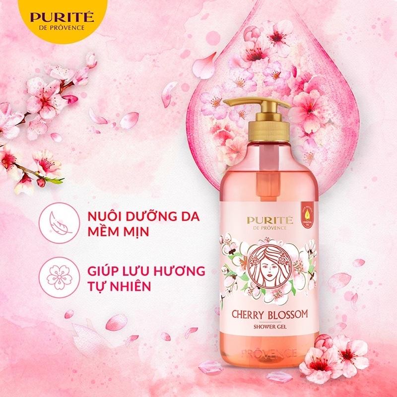 Sữa Tắm Purite hương nước hoa Anh Đào, Hoa Hồng 850ml