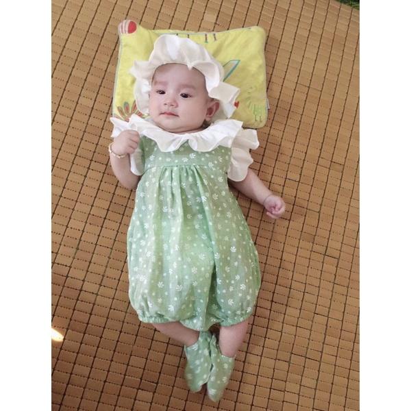 Body lá xanh sét 3 chi tiết mềm mại cho bé diện hè rất xinh