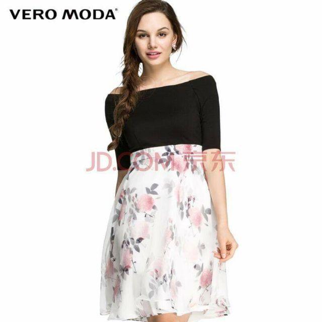 Đầm bẹt vai voan hoa xoè đẹp xuất xịn