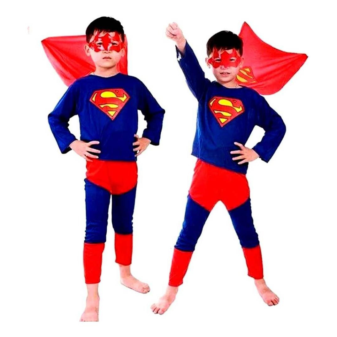 Bộ quần áo dài tay kèm mặt nạ siêu nhân Superman  hóa trang halloween