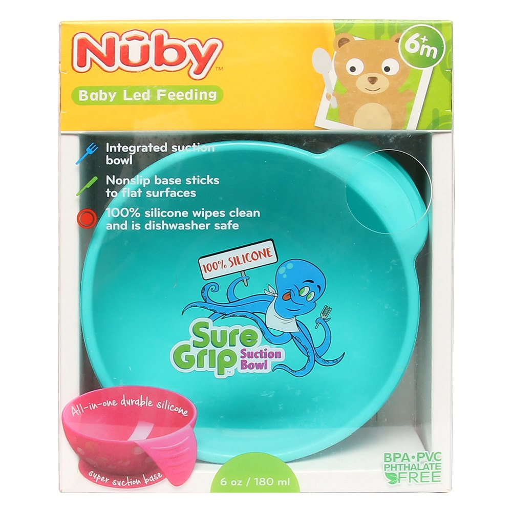 [ 5601-Nuby ] Bát ăn dặm Sure Grip, 100% Silicone cao cấp, siêu mềm, đế bát chống trượt