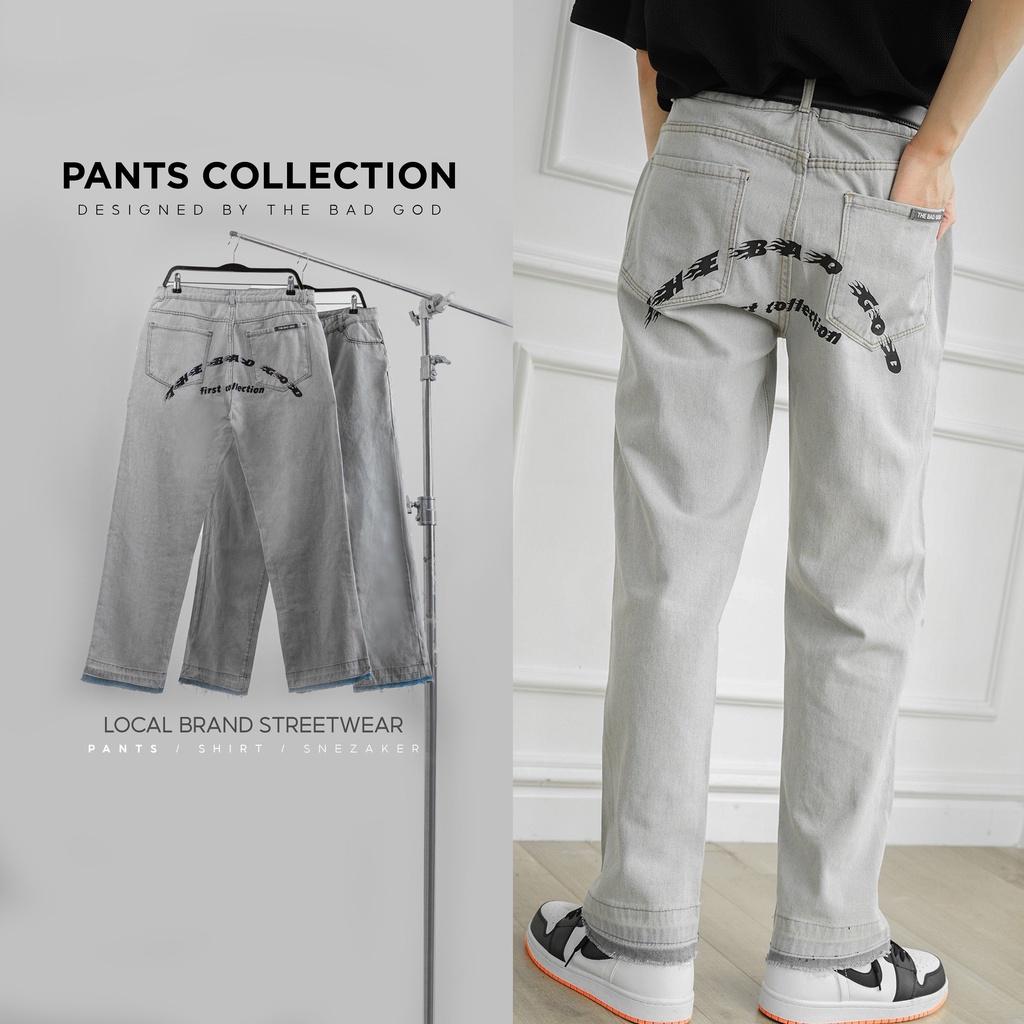 Quần jeans The Bad God Flames ống suông