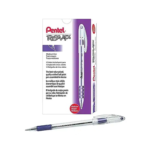 Bút bi Pentel dáng đẹp ngòi êm BK91C R.S.V.P, cỡ ngòi 1.0mm, 1 cây viết màu xanh