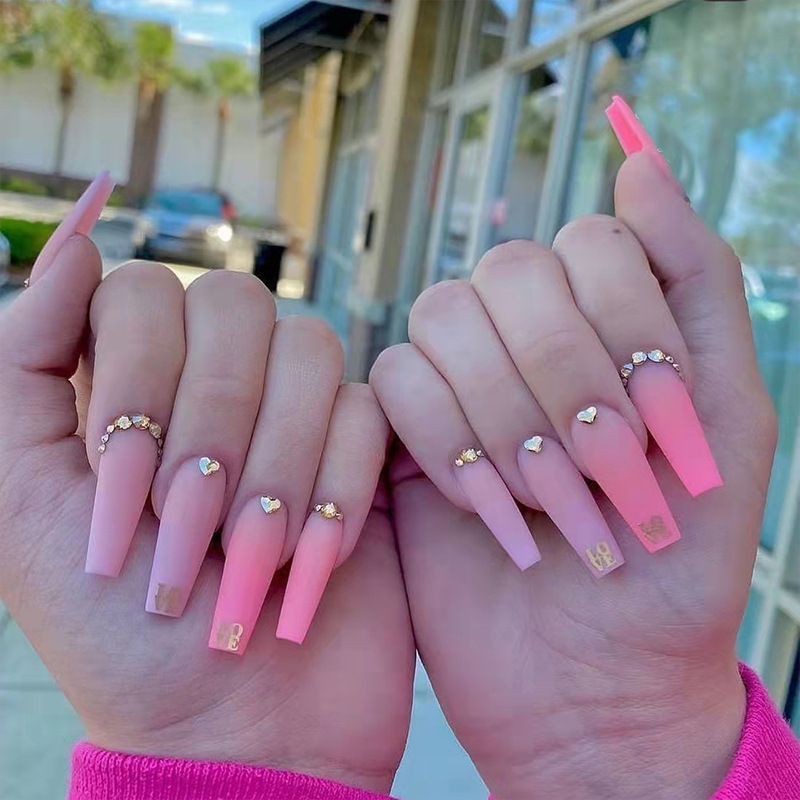 Bộ 24 móng tay giả đính đá Press On Nails + Tặng 5 món phụ kiện