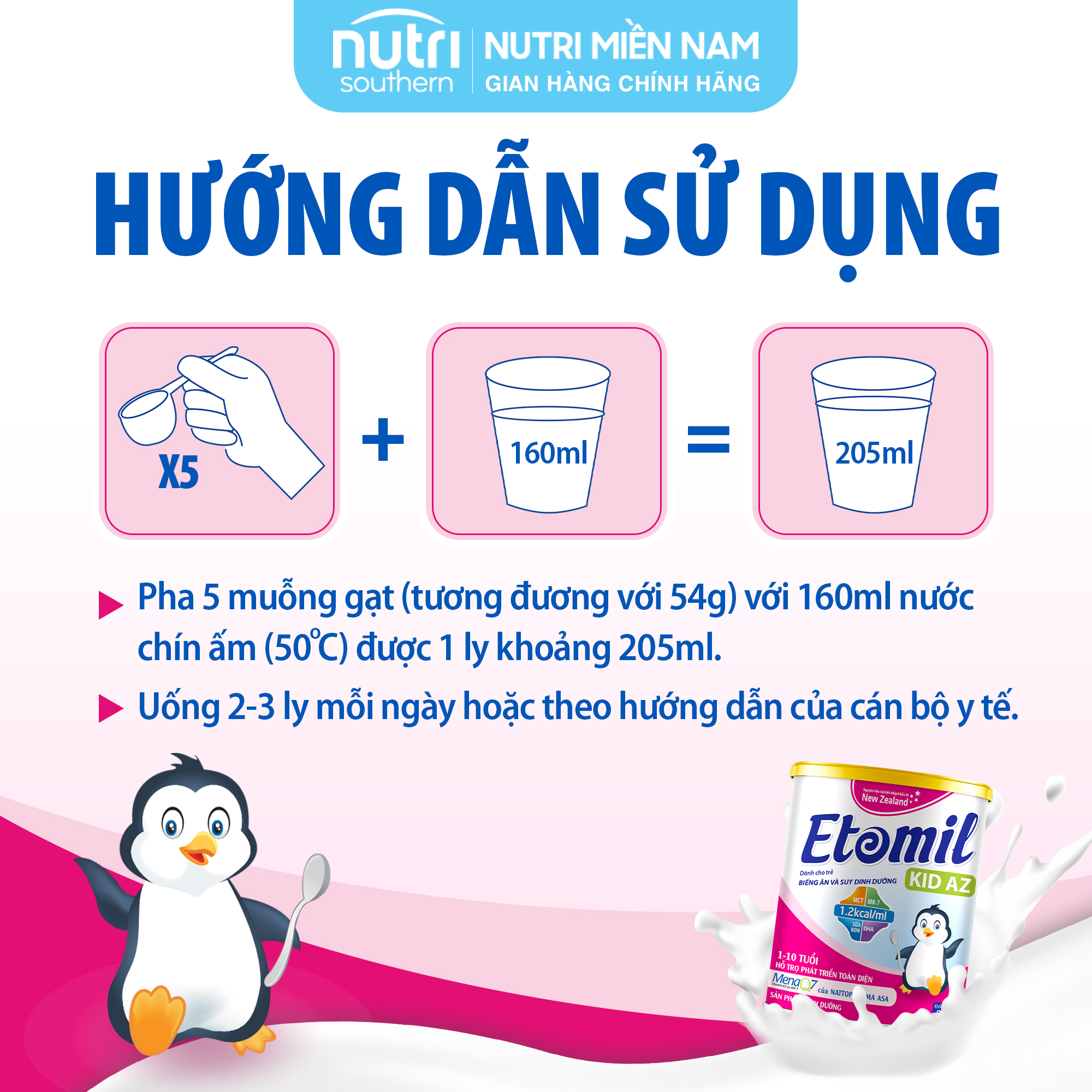 Sữa Etomil Kid AZ Năng Lượng Cao Dành Cho Trẻ Biếng Ăn, Nhẹ Cân Và Suy Dinh Dưỡng Từ 1-10 Tuổi – Hộp 400gr