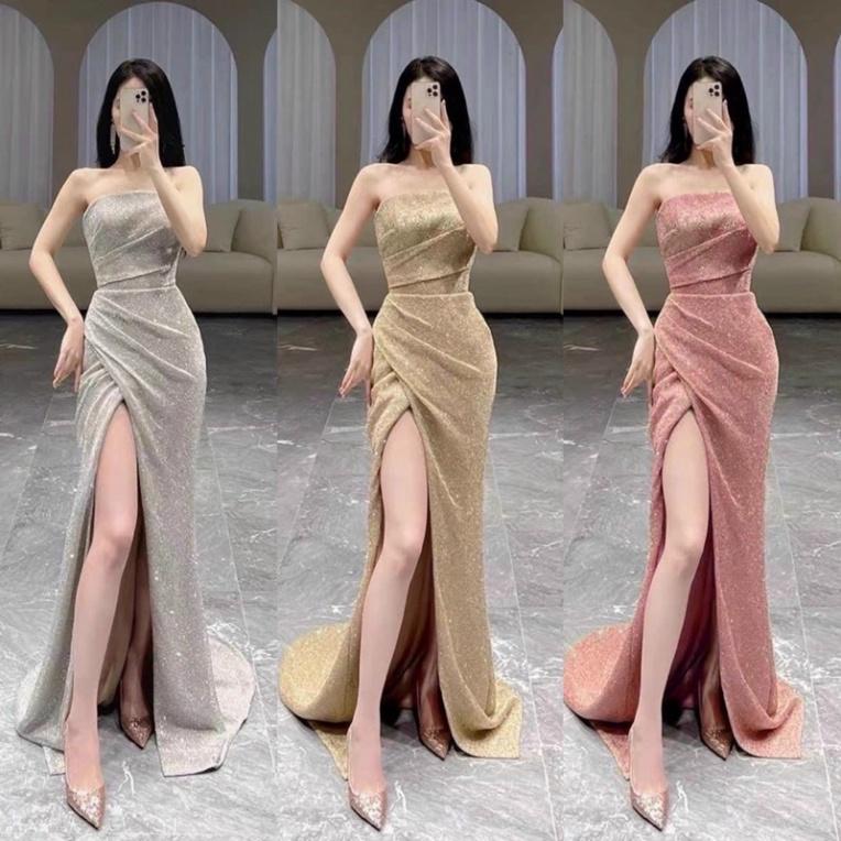 Đầm mãi ivy fashion cúp xẻ đùi thun nhũ lấp lánh - size S/M/L - MS402V đi biển dự tiệc dạo phố bigsize gợi cảm sexy