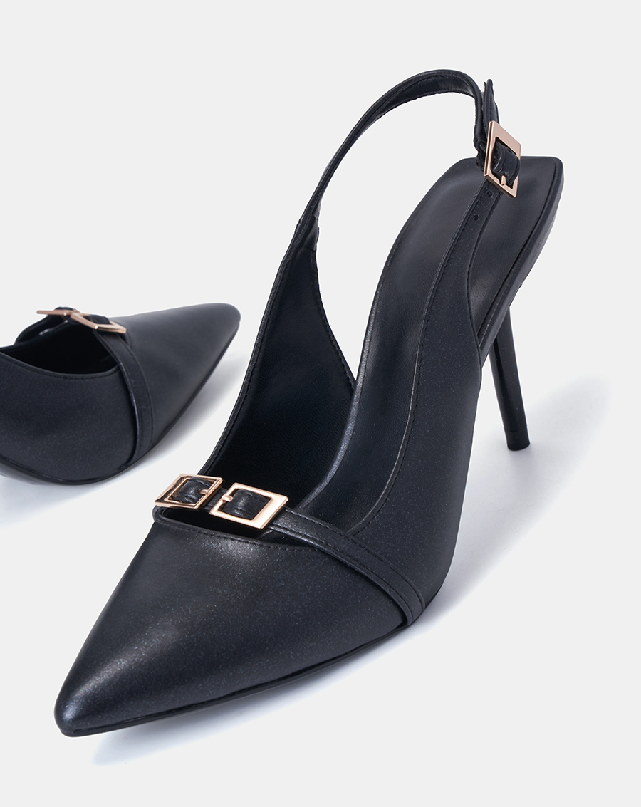 Giày Cao Gót Nữ 9cm Thời Trang JUNO Slingback Phối Khoá CG09157