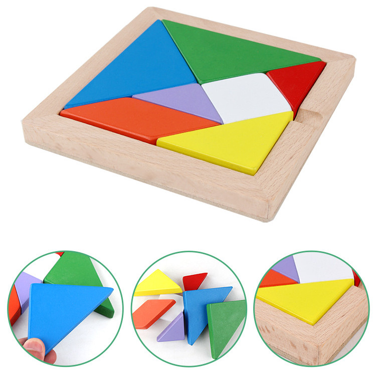 Đồ chơi giáo dục Tangram 7 mảnh nhiều màu sắc