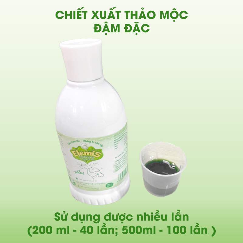 [Combo 2 chai 200ml] Sữa tắm gội thảo dược không bọt cho trẻ sơ sinh và trẻ nhỏ Elemis - Chai 200ml - Sạch dịu nhẹ, mịn làn da - Diệt khuẩn, bảo vệ da, giảm, ngăn ngừa rôm sảy, mụn nhọt