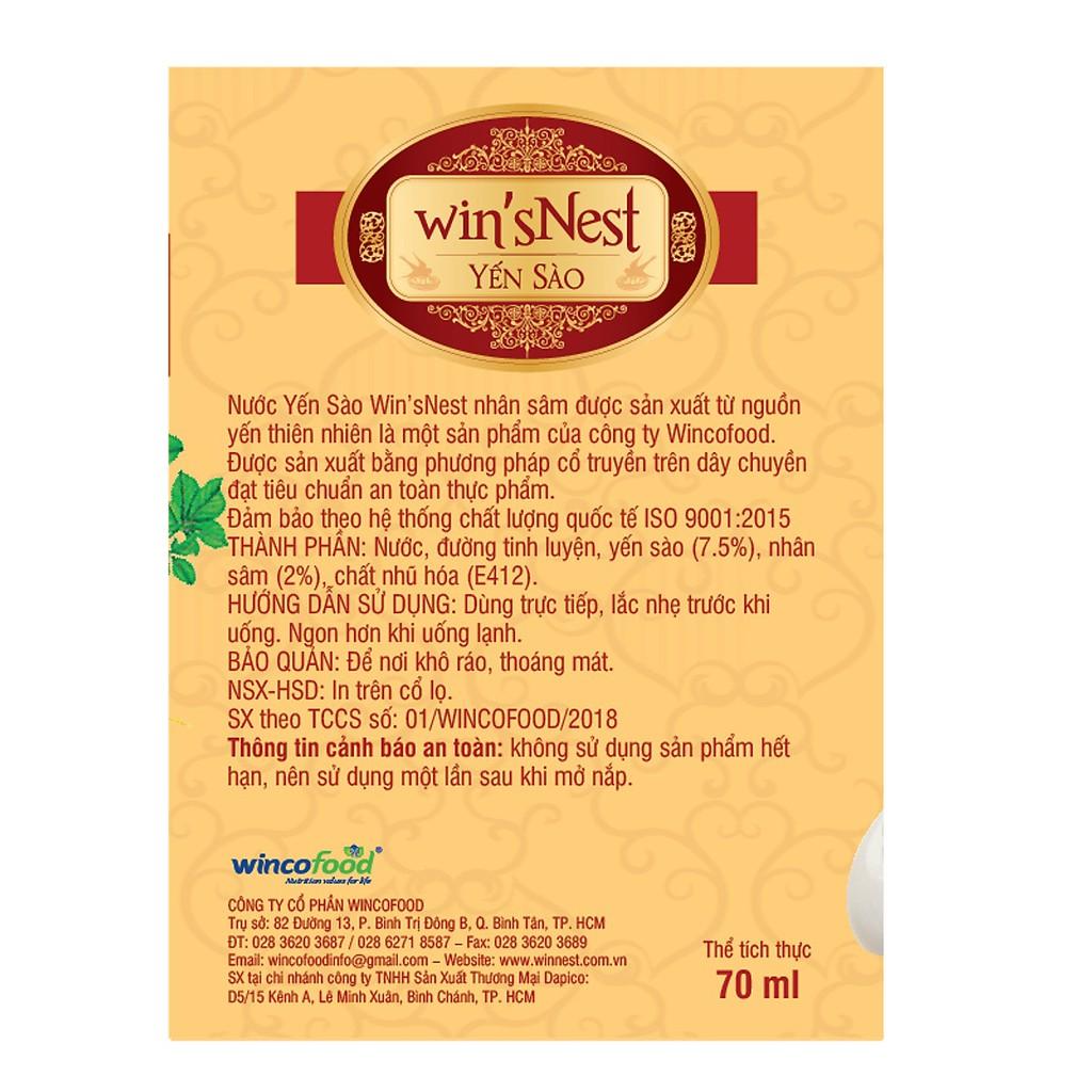 Combo 12 lọ Yến Sào win'sNest Nhân Sâm (70 ml)